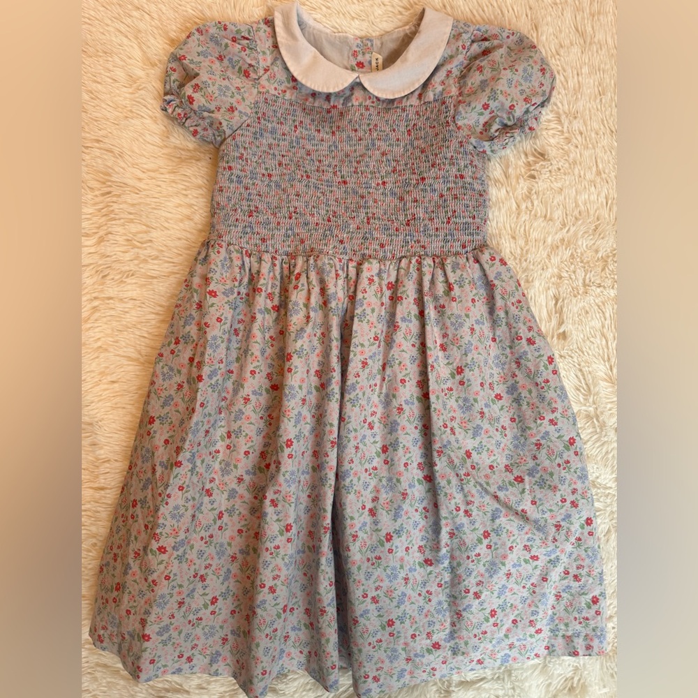 Janie and Jack Floral charlotte smocked dress